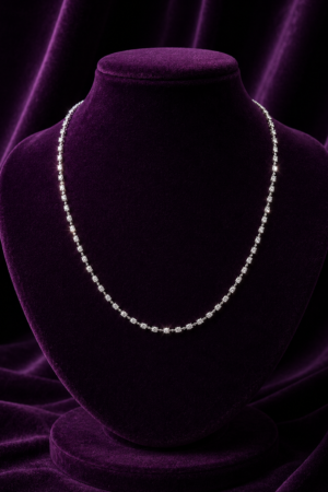 Elegant Silver-Toned Beaded Italian Chain