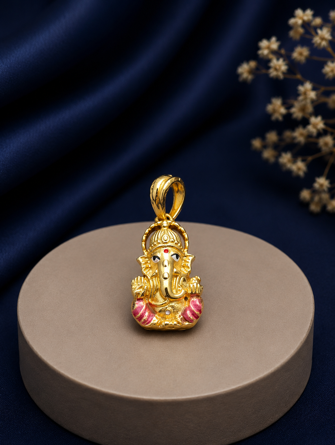 Divine Ganesha Pendant with Enamel Accents - Image 2