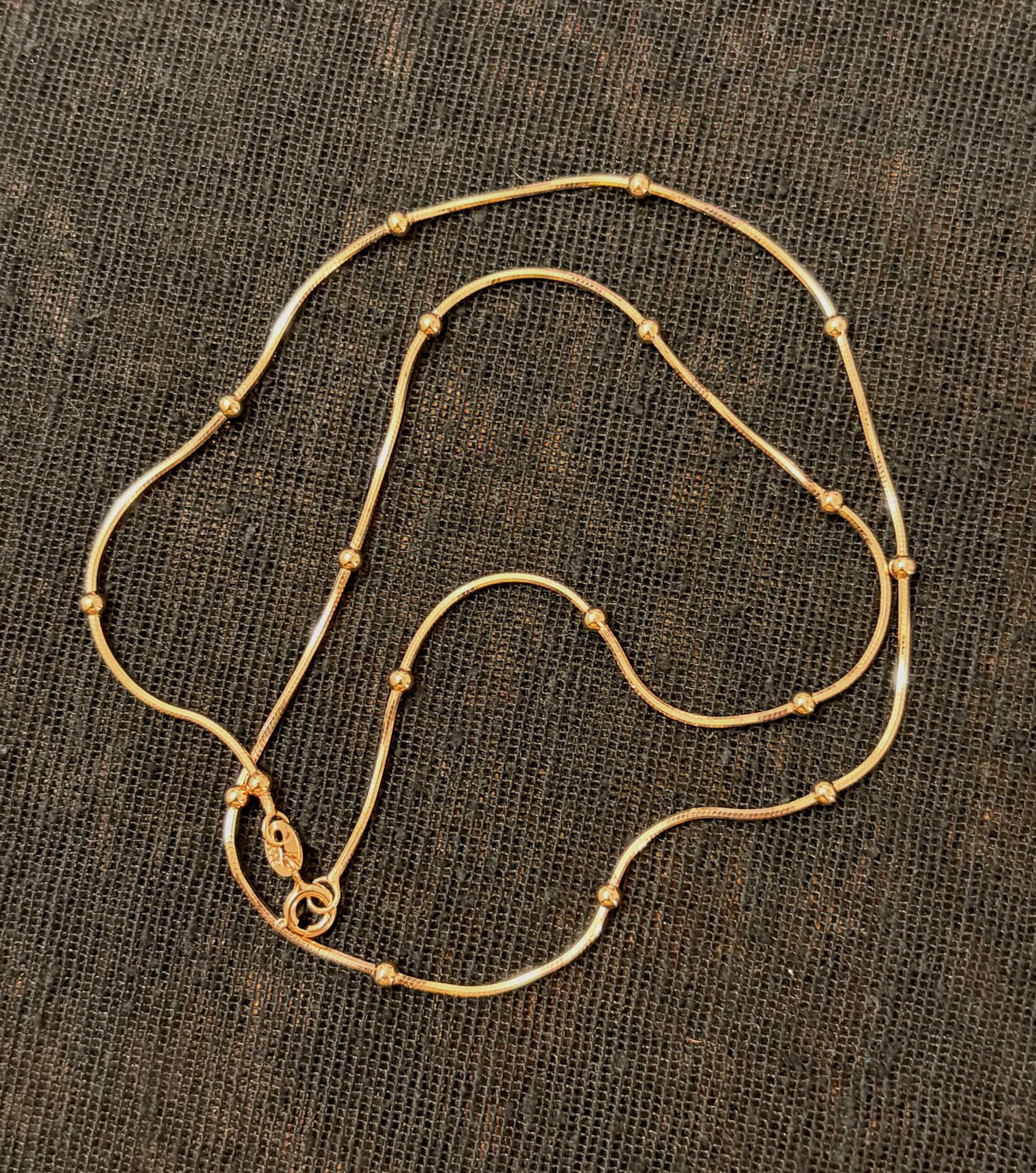 Elegant Rose Gold Beaded Italian Chain - Image 2