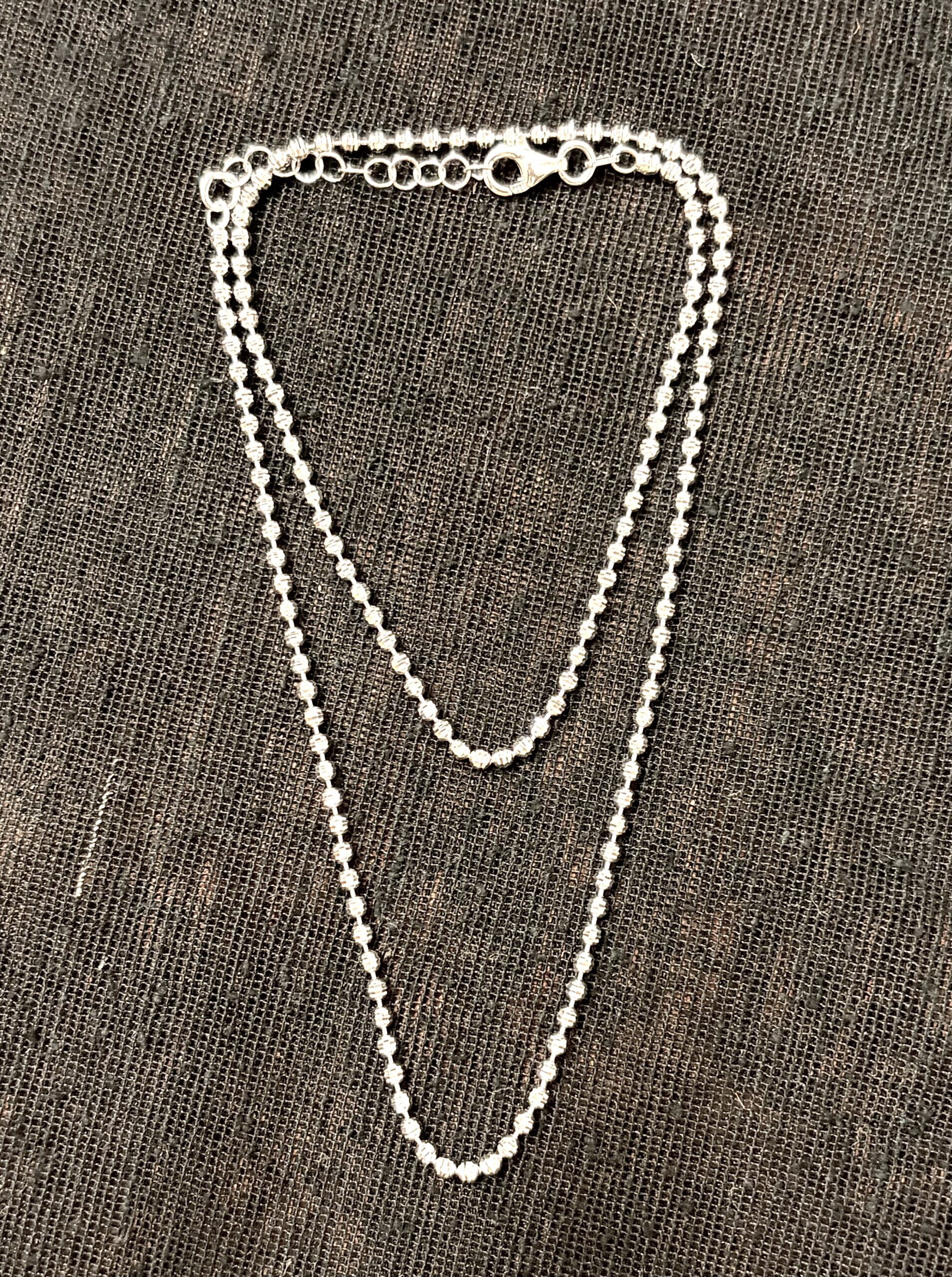 Classic Silver-Tone Italian Beaded Chain - Image 2