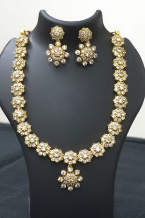 Classic Floral Polki Necklace Set