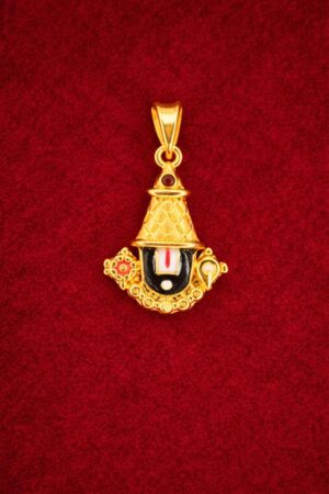 Divine Tirupati Balaji Pendant with Enamel Accents
