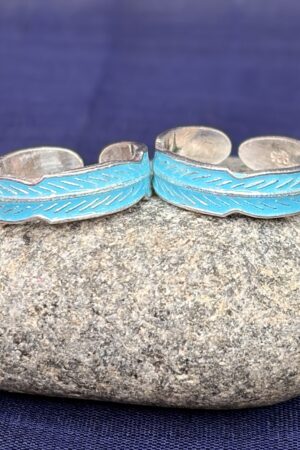 Blue Enamel Wave Toe Ring