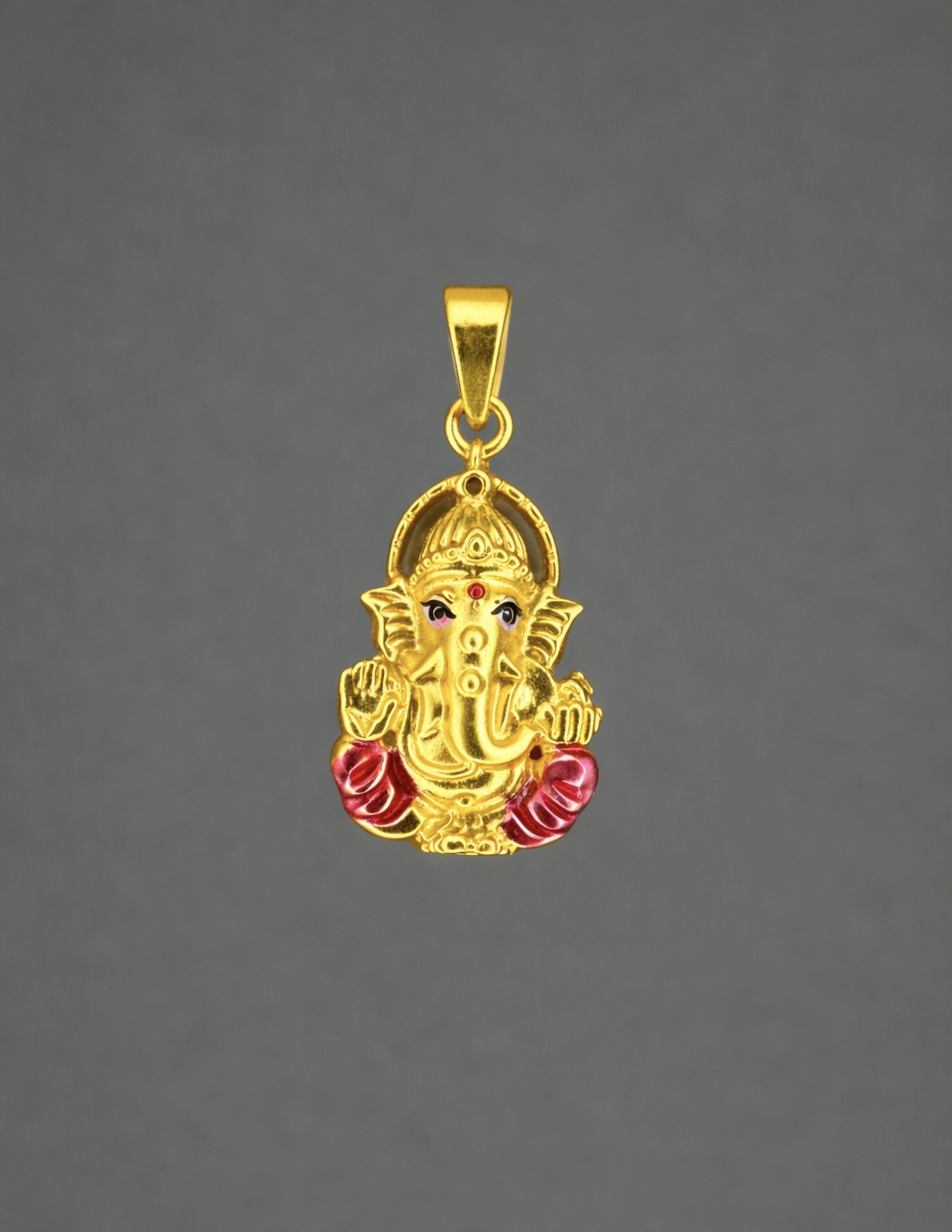 Divine Ganesha Pendant with Enamel Accents