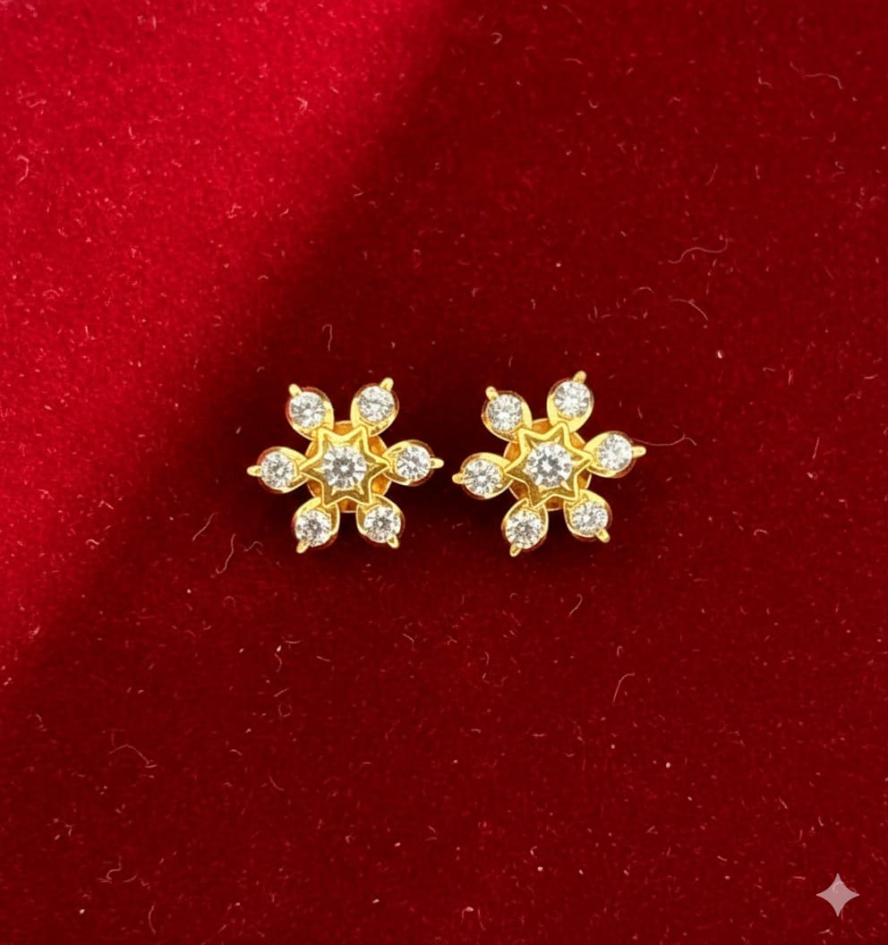 Twin Floral Spark Stud Earrings