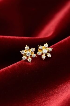 Radiant Sunburst Gold Stud Earrings