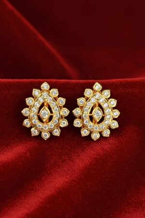 Regal Teardrop Halo Stud Earrings