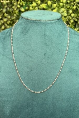 Elegant Silver-Toned Beaded Italian Chain