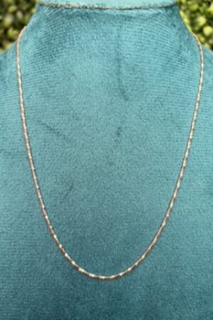 Dual-Tone Silver & Rose Gold Beaded Italian Chain