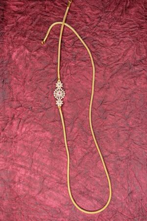 Classic Floral White Stone Mogappu Chain