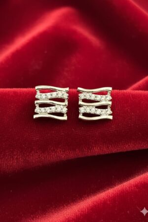 Silver Criss-Cross Stud Earrings