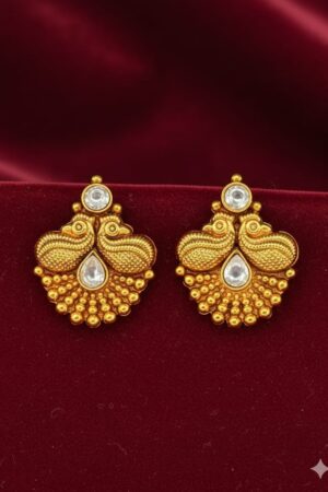 Temple-Inspired Stud Earrings with Teardrop Stones