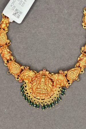 Antique Lakshmi Temple Necklace with Elephant Motifs