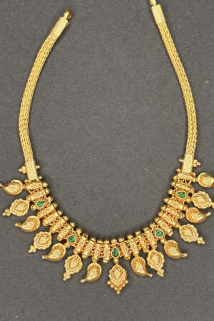 Antique Mango Motif Temple Necklace