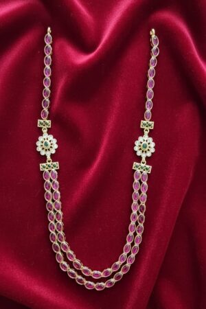 Rani Rudrama Devi Ruby 2 Line Necklace