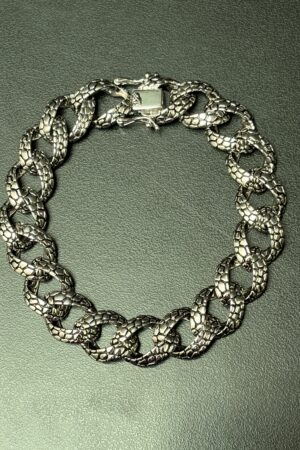 Bold Textured Link Turkish Statement Bracelet