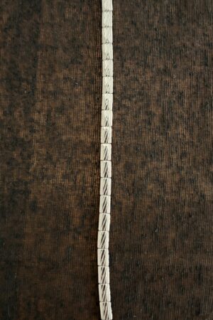 Geometric Textured Link Silver Bracelet