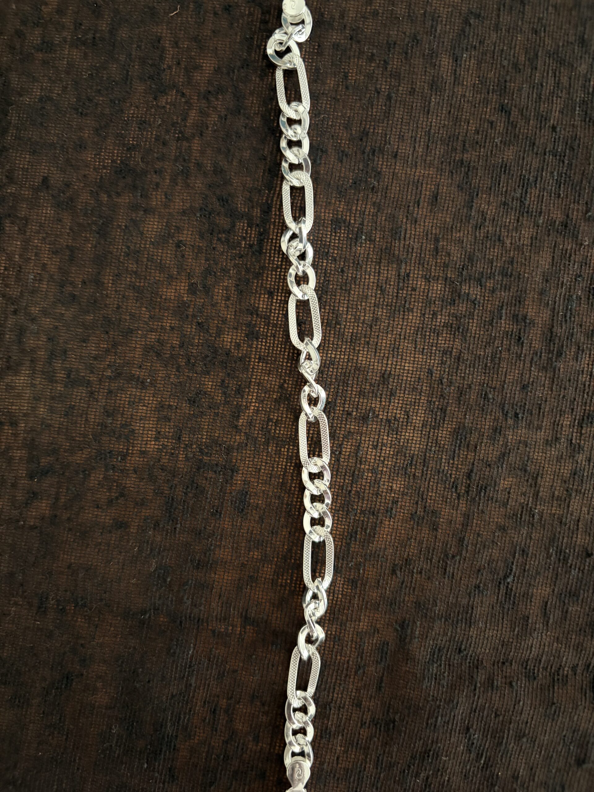 Modern Silver Alternating Link Bracelet
