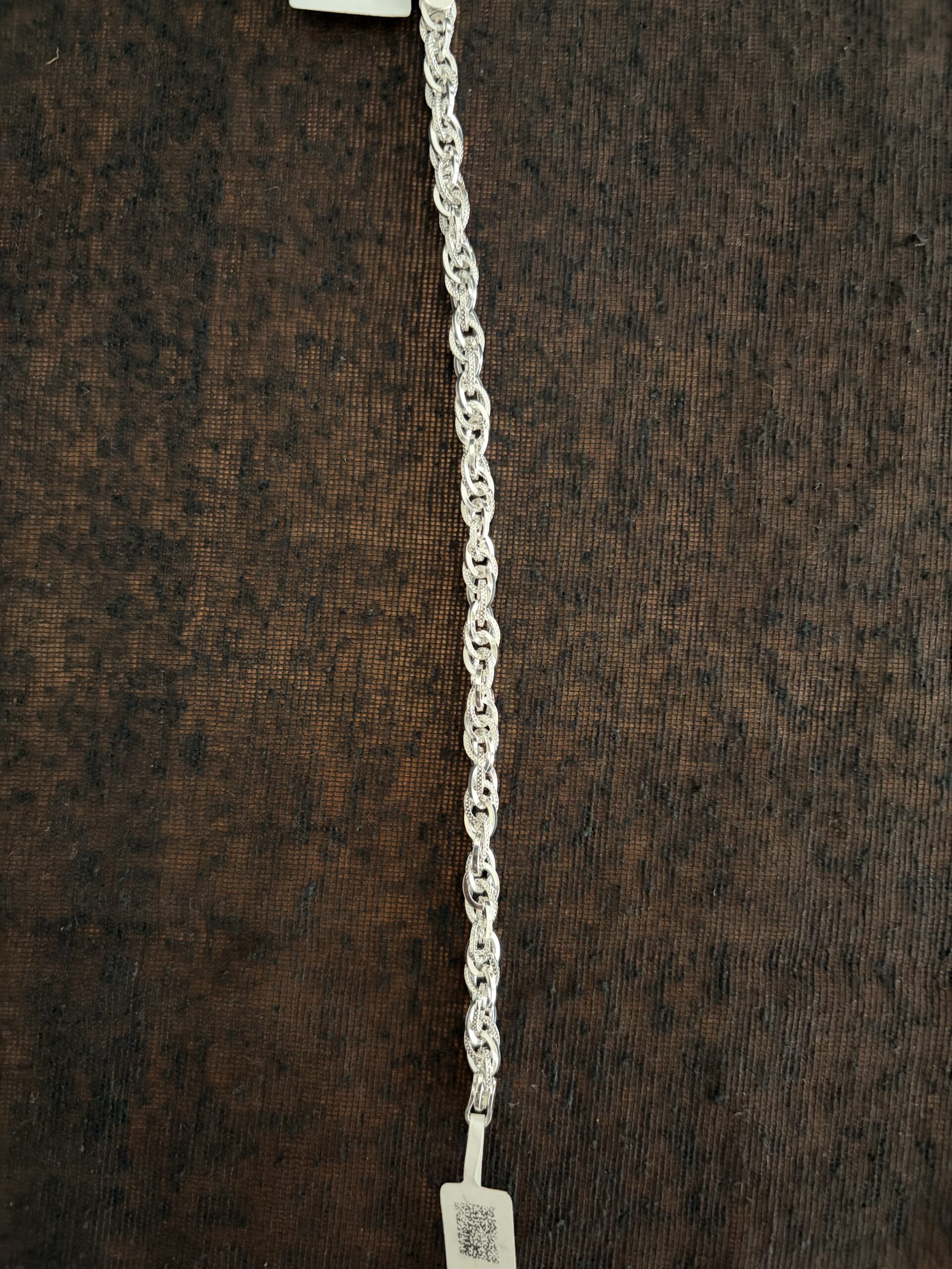 Elegant Silver Twisted Rope Chain Bracelet