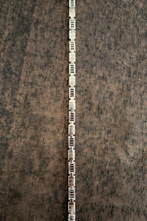 Sleek Silver Geometric Panel Bracelet