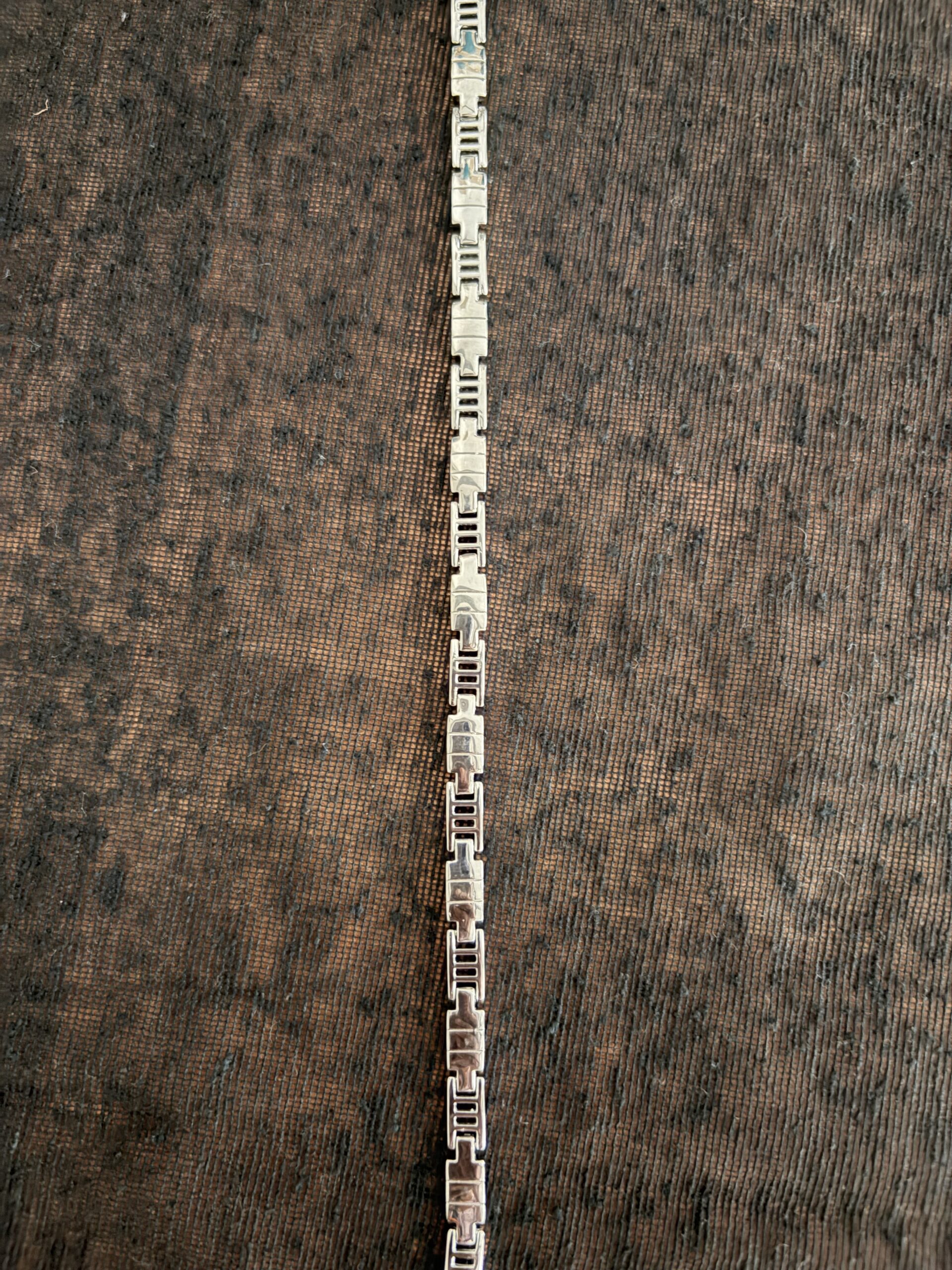 Sleek Silver Geometric Panel Bracelet