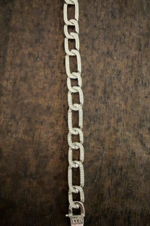 Contemporary Silver Engraved Link Bracelet