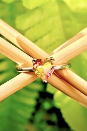 Radiant Heart-Cut Multicolor Solitaire Ring (size 12)