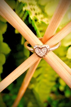 Sparkling Heart Charm Solitaire Ring (size 14)