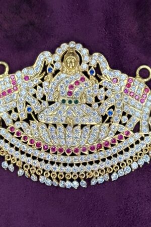 Divine Lakshmi Temple Pendant with Elephant Motif