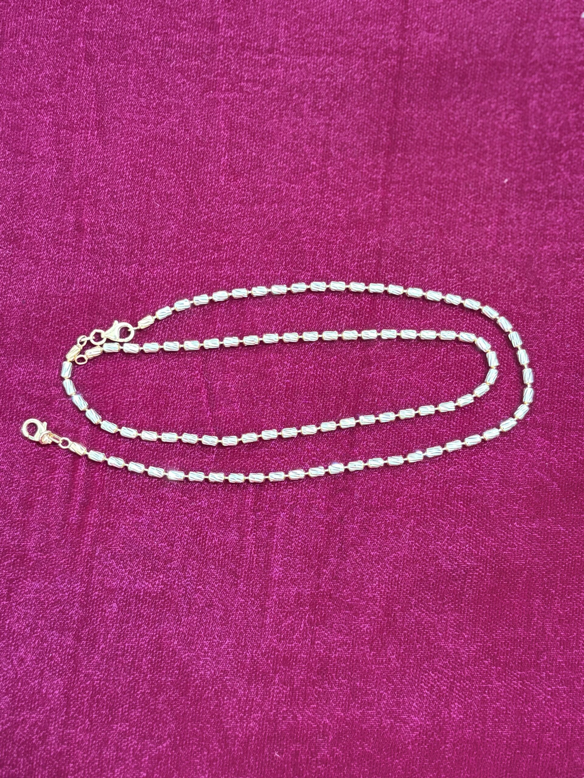 Minimal Dual-Tone Box-Link Anklet