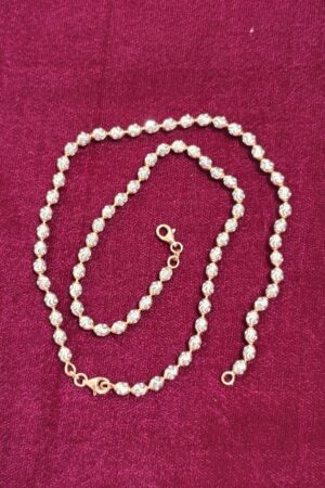 Dual-Tone Beaded Anklet with Textured Spherical Links