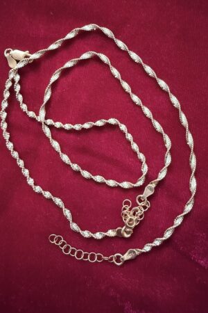 Twisted Dual-Tone Elegance Anklet Pair