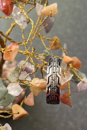 Bold Industrial Pattern Band with Beaded Detailing (size 24)