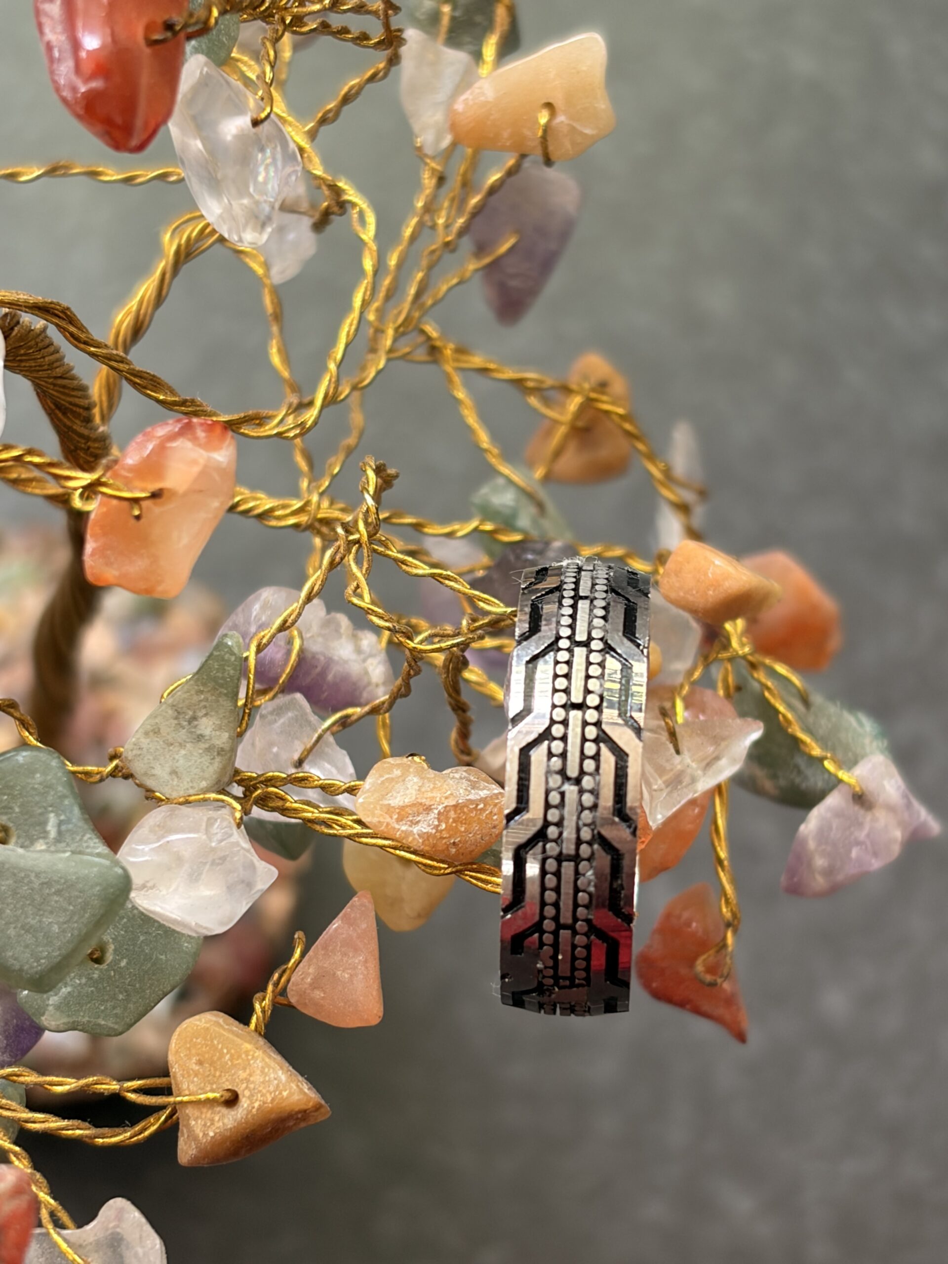 Bold Industrial Pattern Band with Beaded Detailing (size 24)