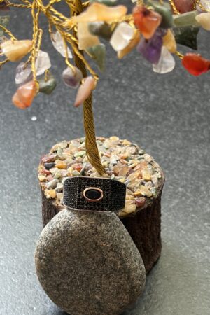 Black Pavé Oval Accent Statement Ring (size 22)