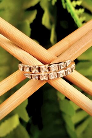 Twin Row Princess-Cut Sparkle Band (size 14)