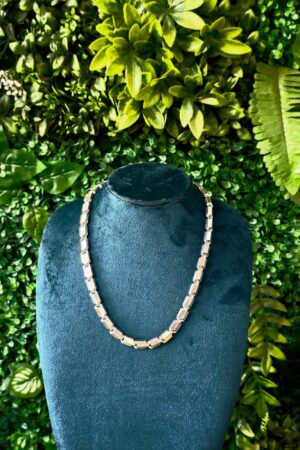 Modern Silver Geometric Link Chain with Polished Finish