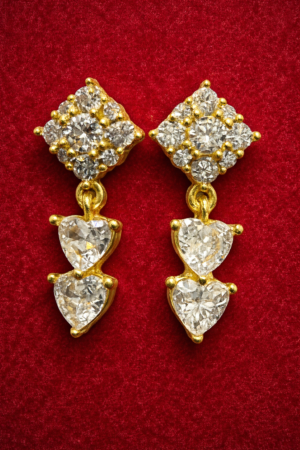 Romantic Heart Drop Diamond Earrings