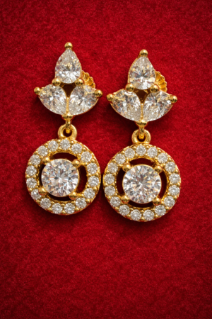 Elegant Pear-Cut Diamond Halo Drop Earrings