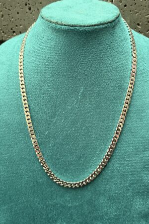 Classic Silver Cuban Link Chain Necklace