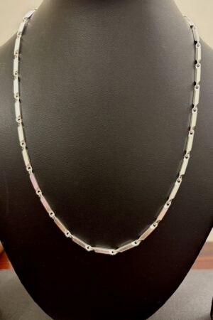 Modern Geometric Silver Link Chain Necklace