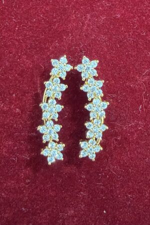 Radiant Floral Diamond Hoop Earrings
