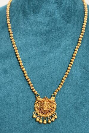 Traditional Temple-Inspired Dollar Chain with Lakshmi Pendant