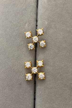 Sparkling Starburst Cluster Gold Stud Earrings