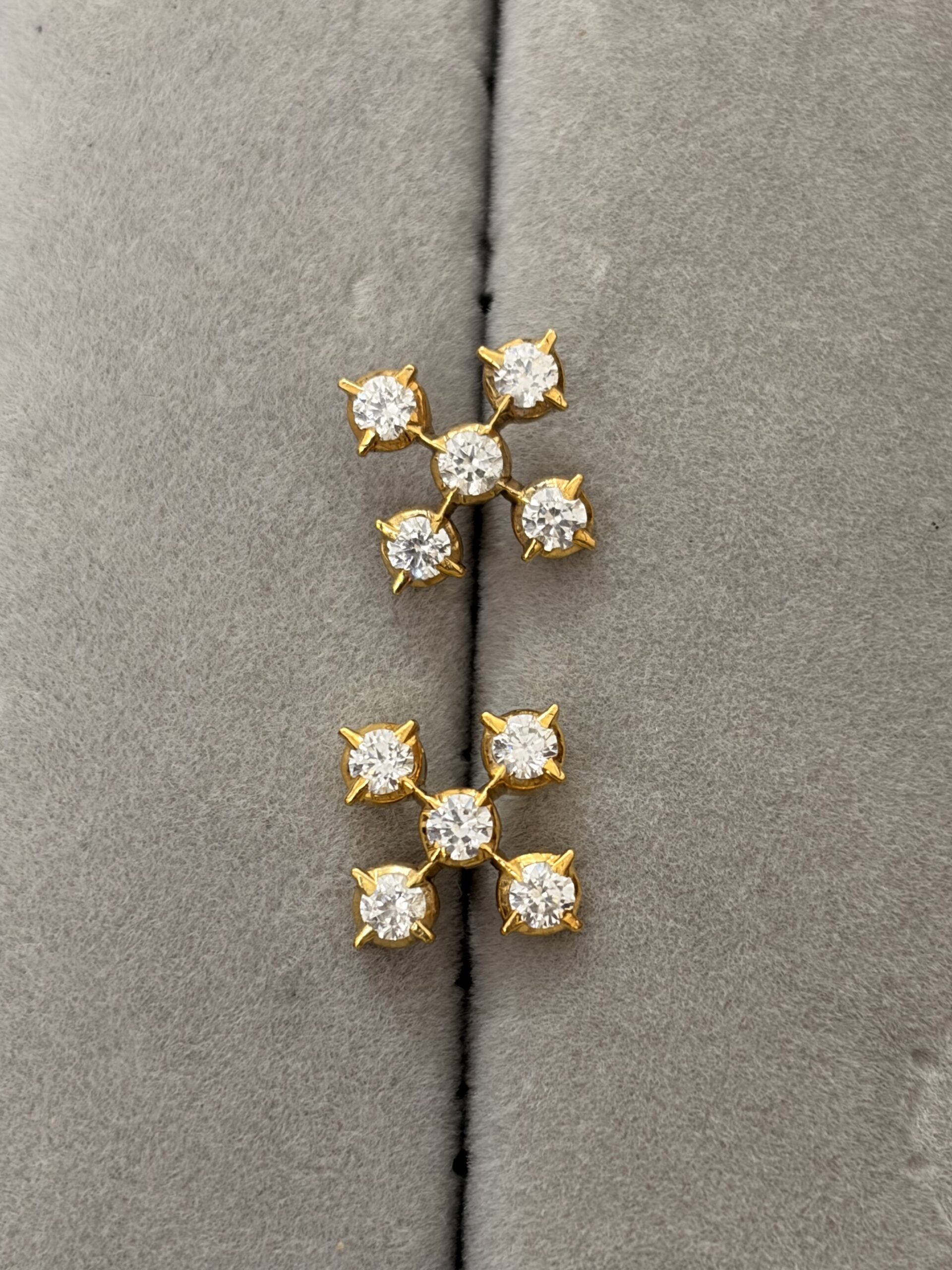 Sparkling Starburst Cluster Gold Stud Earrings