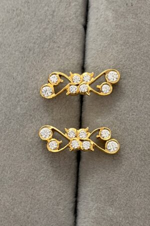 Graceful Infinity Vine Gold Stud Earrings with Sparkling Stones