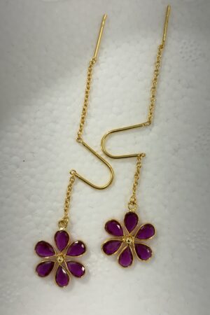 Ruby Blossom Sui Dhaga Earrings