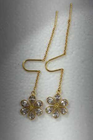 Crystal Bloom Elegance Sui Dhaga Earrings