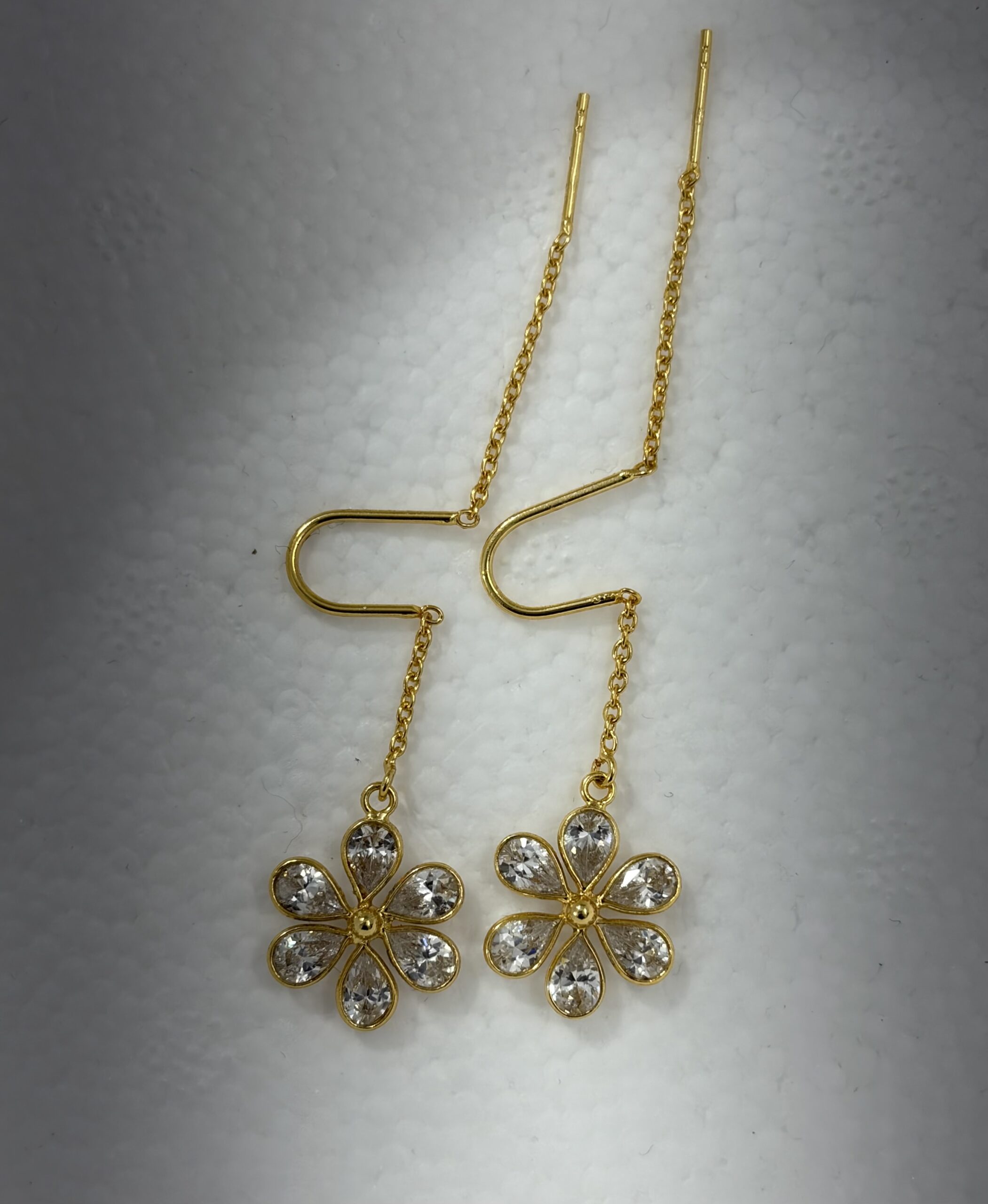 Crystal Bloom Elegance Sui Dhaga Earrings