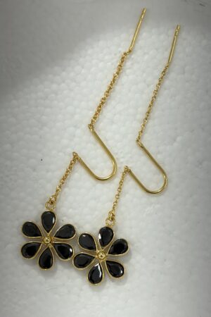 Midnight Bloom Floral Sui Dhaga Earrings